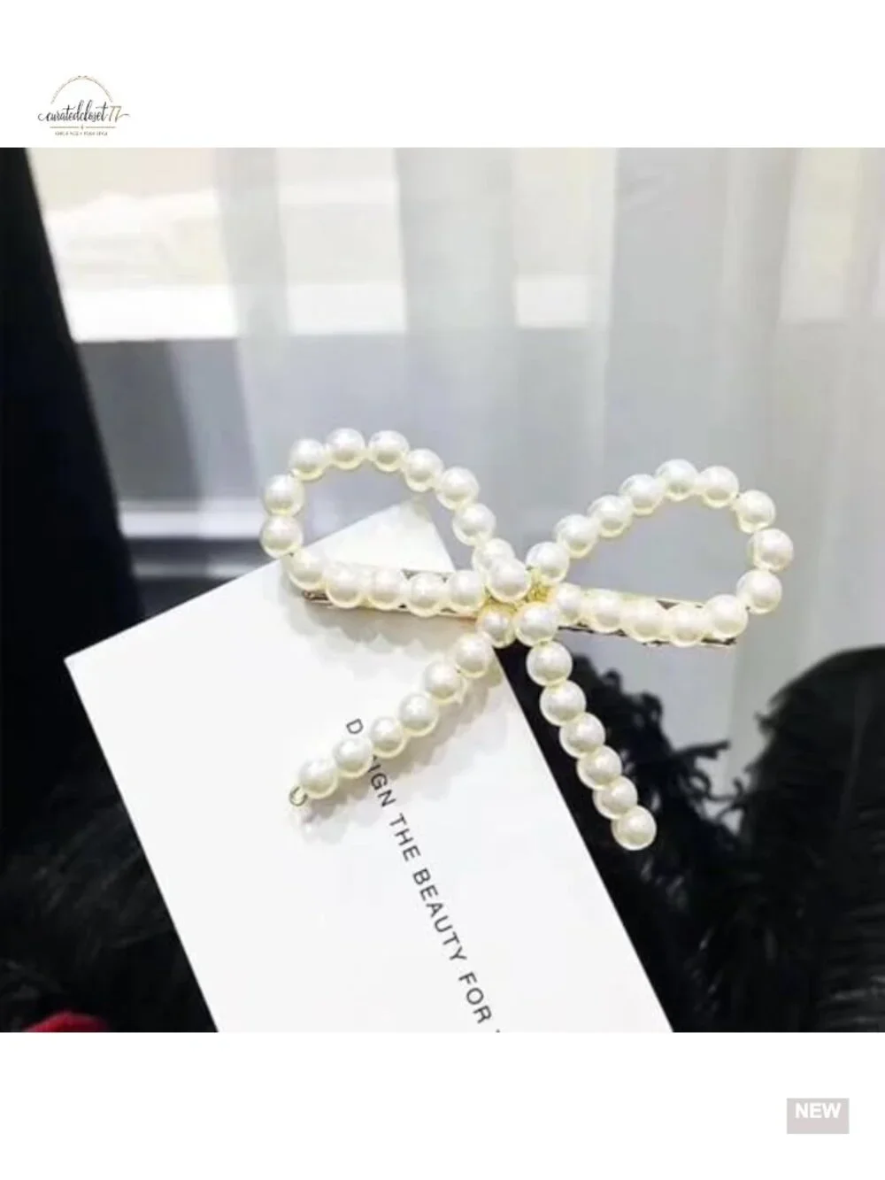 10 Pcs Pearl Bow Hair Clips, Faux Pearl Hair Barrettes, Non-Slip Duckbill